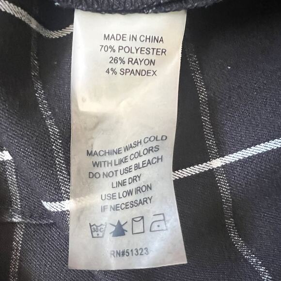 Vince Camuto Black White Squares Dress Pants Straight sz 12 Checkered Windowpane - Picture 3 of 11